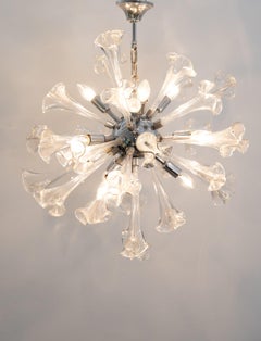 Venini Style Murano Flower Starburst Hanging Light