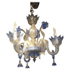 Venini Style Murano Glass Three-Light Chandelier