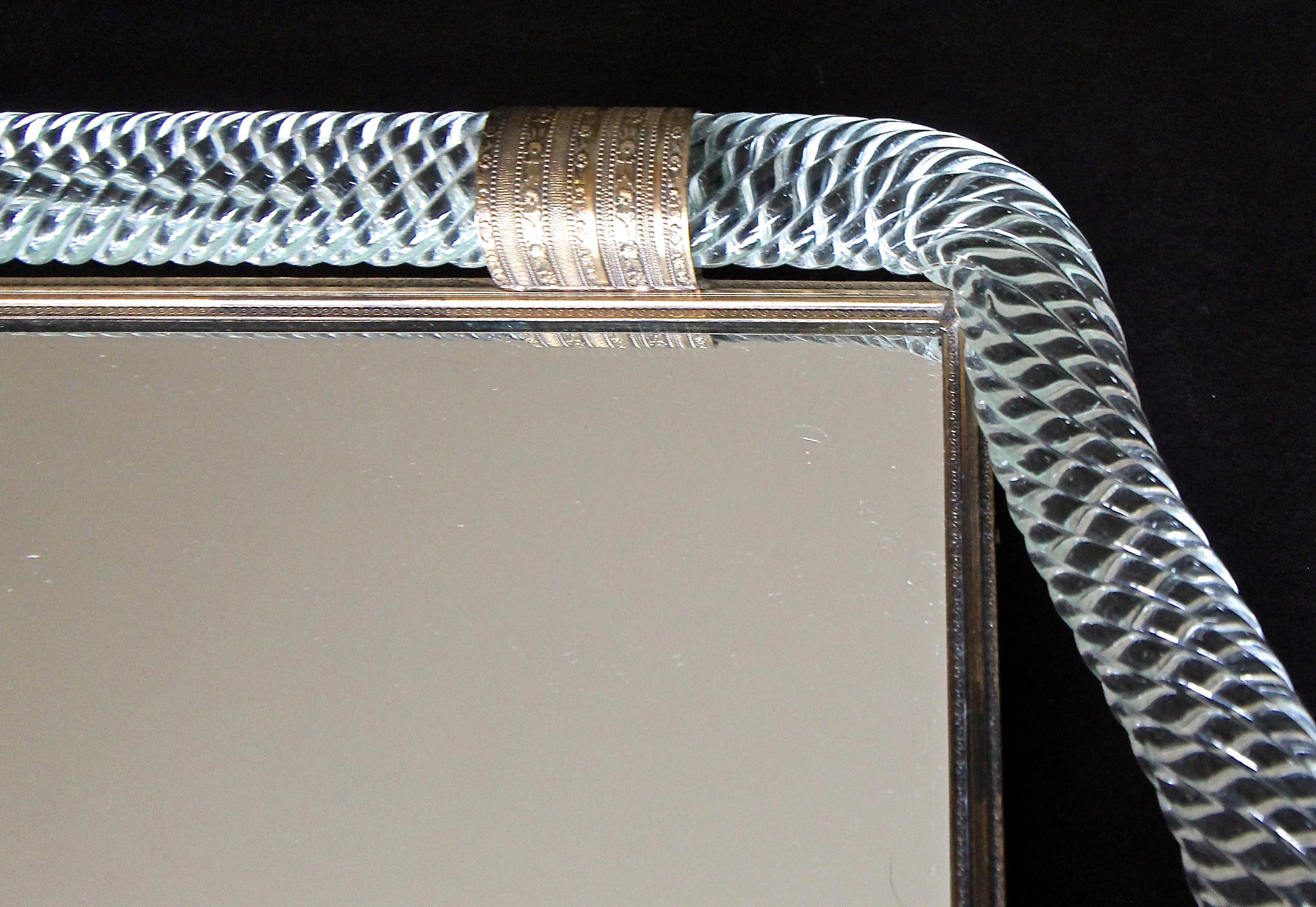 Venini Style Murano Twisted Rope Glass Vanity Tray 3