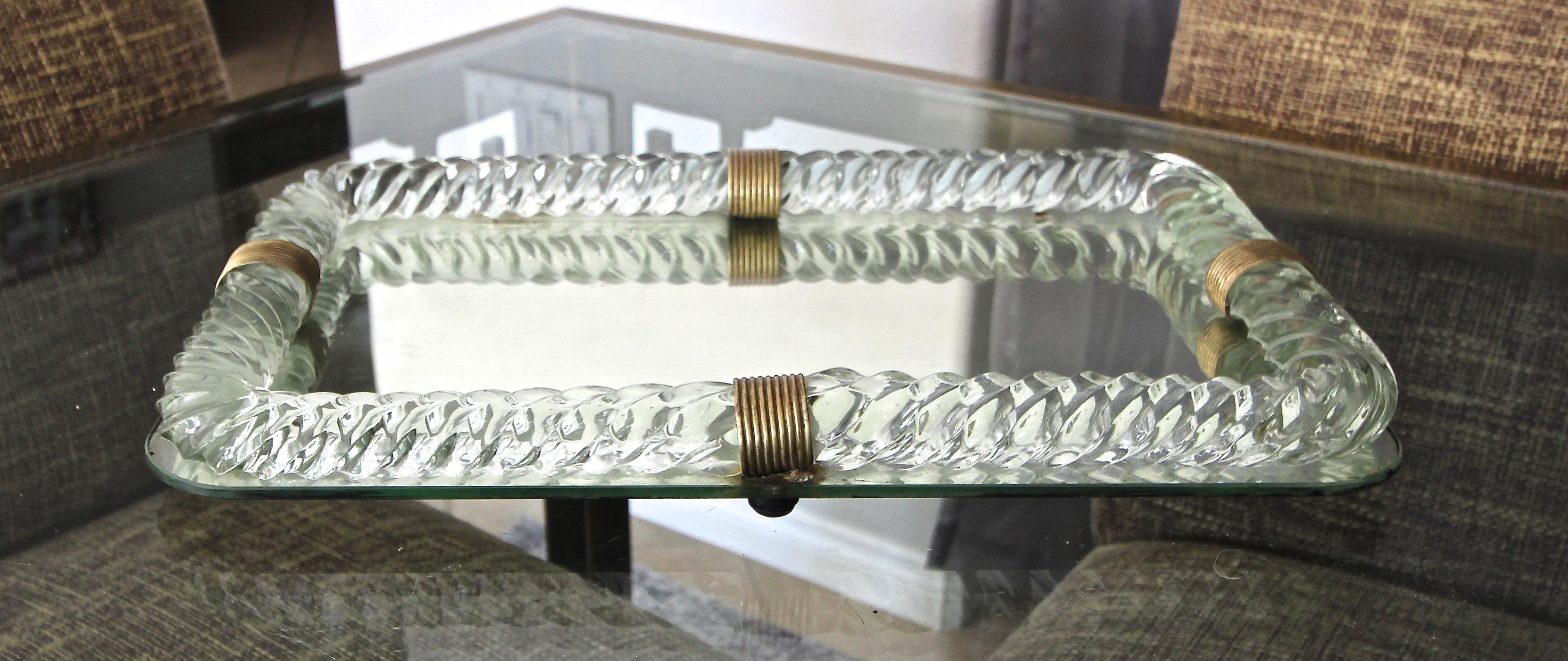 Venini Style Murano Twisted Rope Glass Vanity Tray 9
