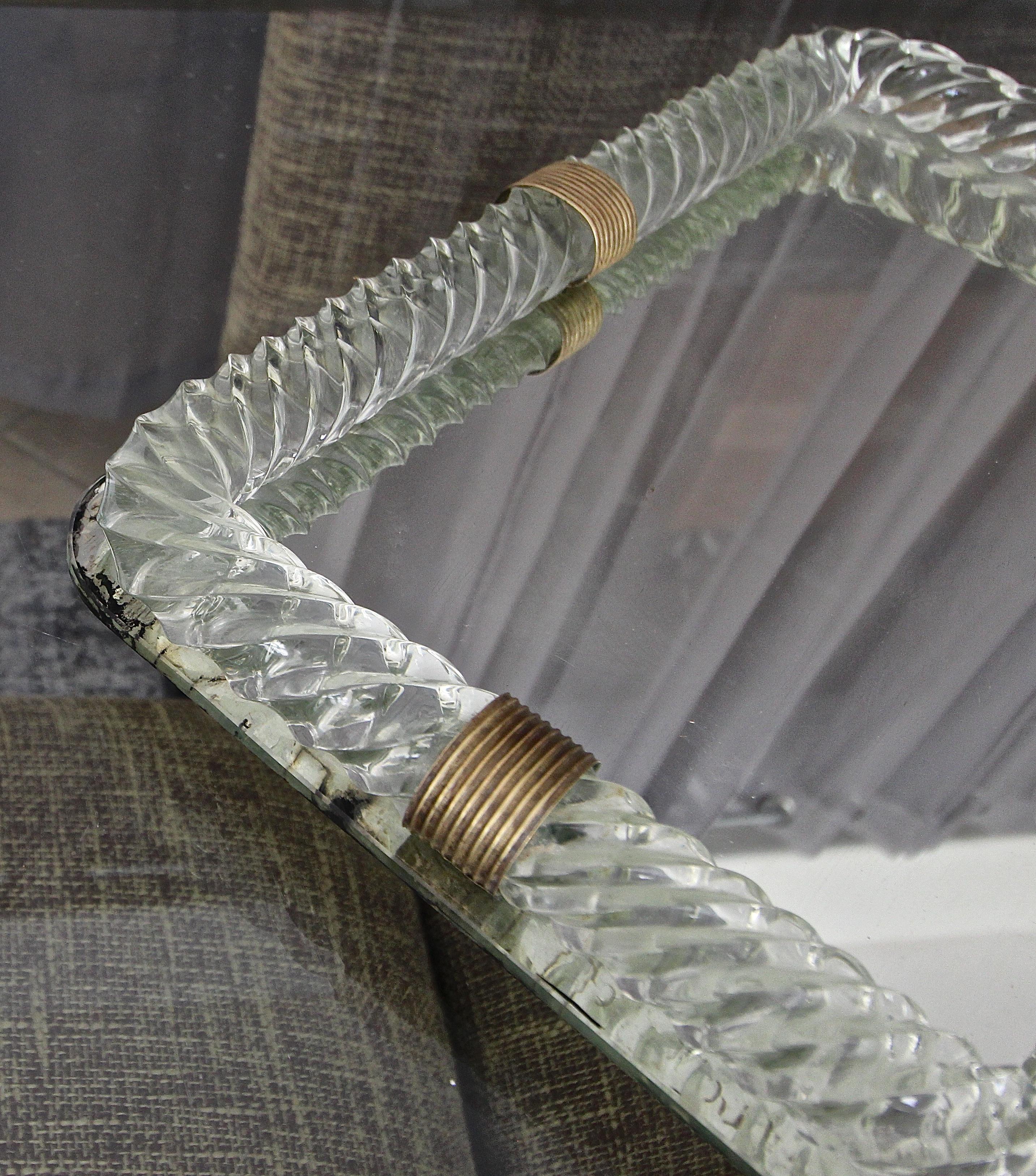 Venini Style Murano Twisted Rope Glass Vanity Tray 11