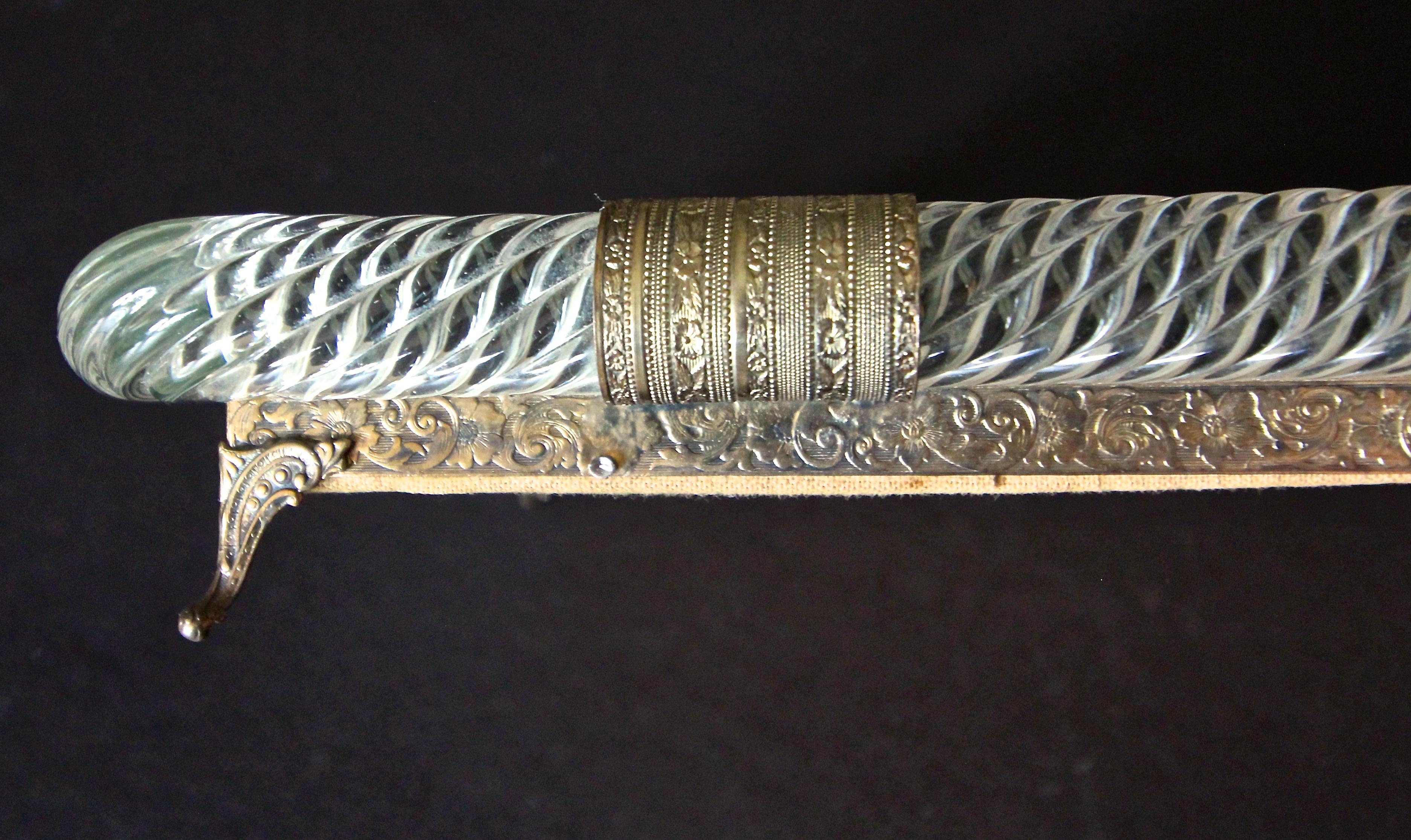 Brass Venini Style Murano Twisted Rope Glass Vanity Tray
