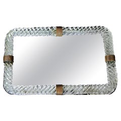 Venini Style Murano Twisted Rope Glass Vanity Tray