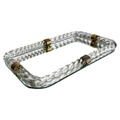 Venini Style Murano Twisted Rope Glass Vanity Tray