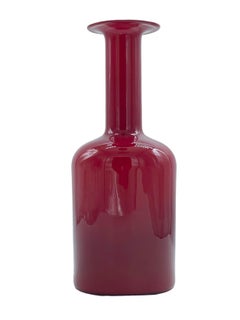Bouteille en verre de Murano rouge Otto Brauer,  1960s