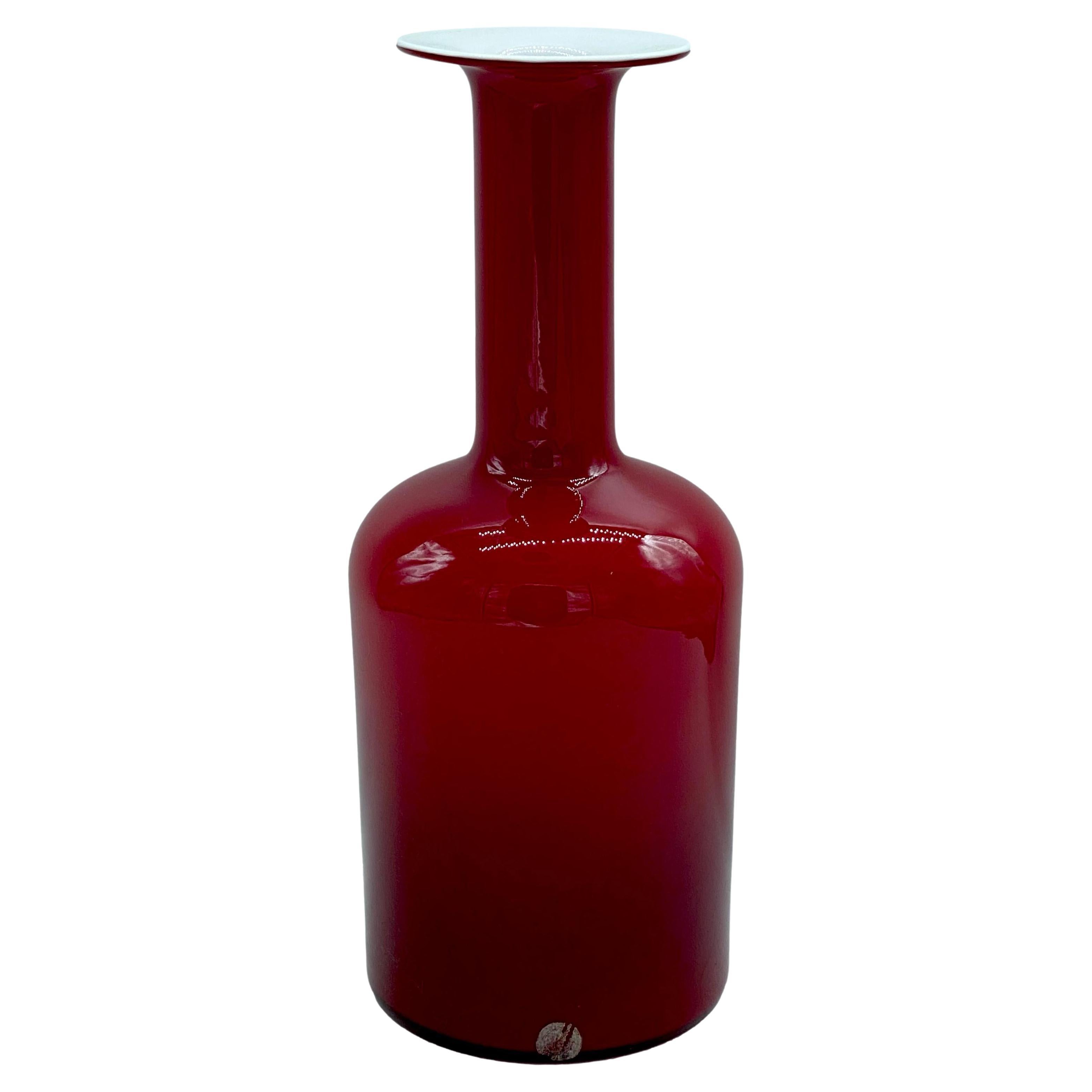 Otto Brauer Red Murano Glass Bottle,  1960s