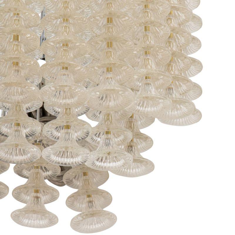 Mid-Century Modern Venini Style Two-Tier Crystal Sconce For Sale