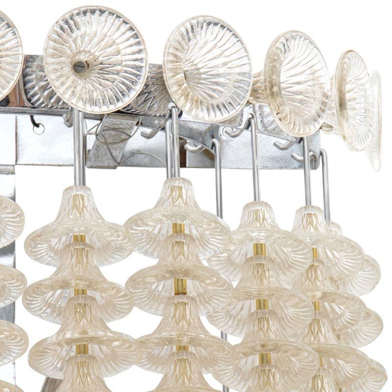 Venini Style Two-Tier Crystal Sconce In Good Condition For Sale In Astoria, NY