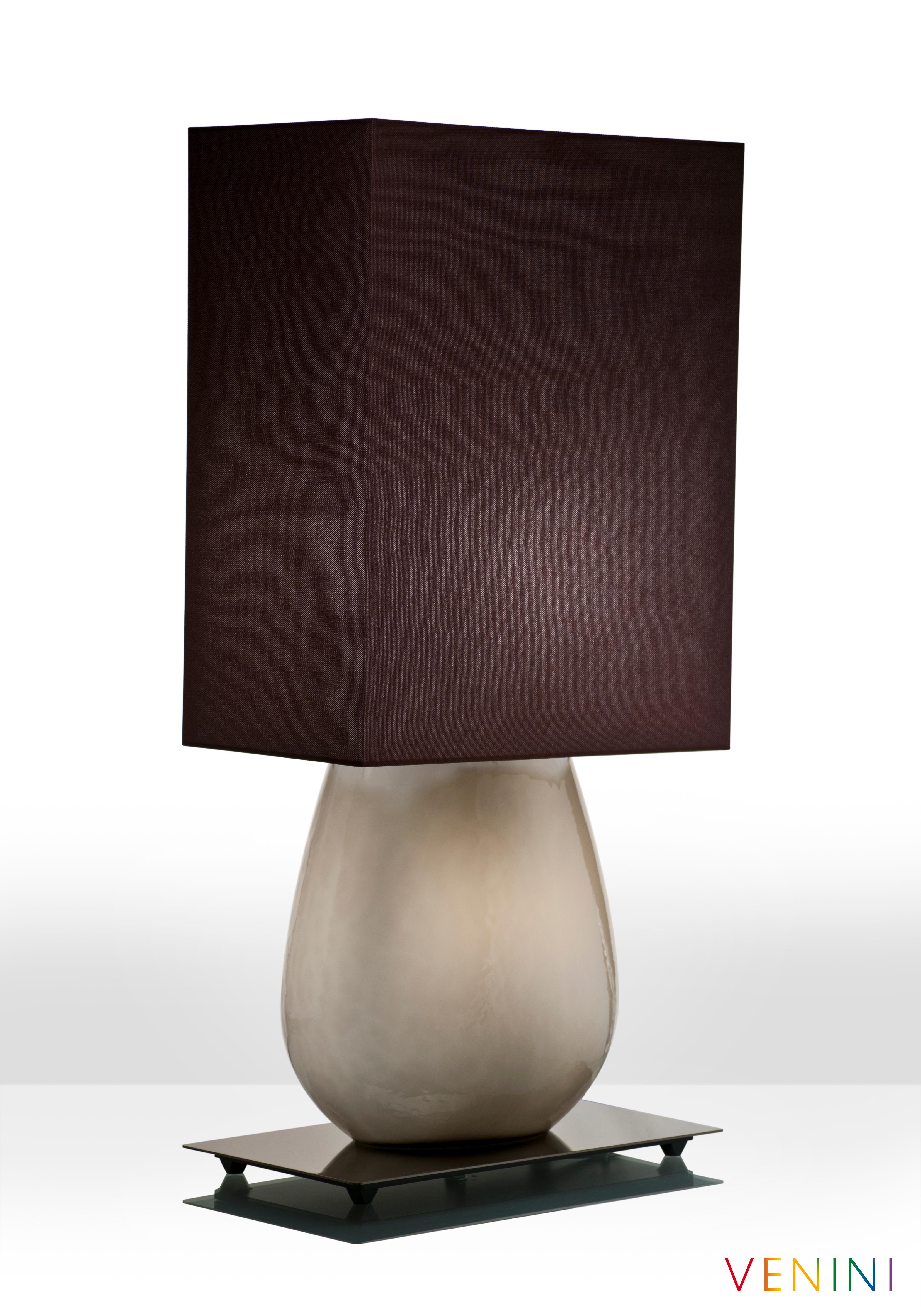 italien Venini Sultani - Grande lampe de bureau grise en gris par Leonardo Ranucci en vente