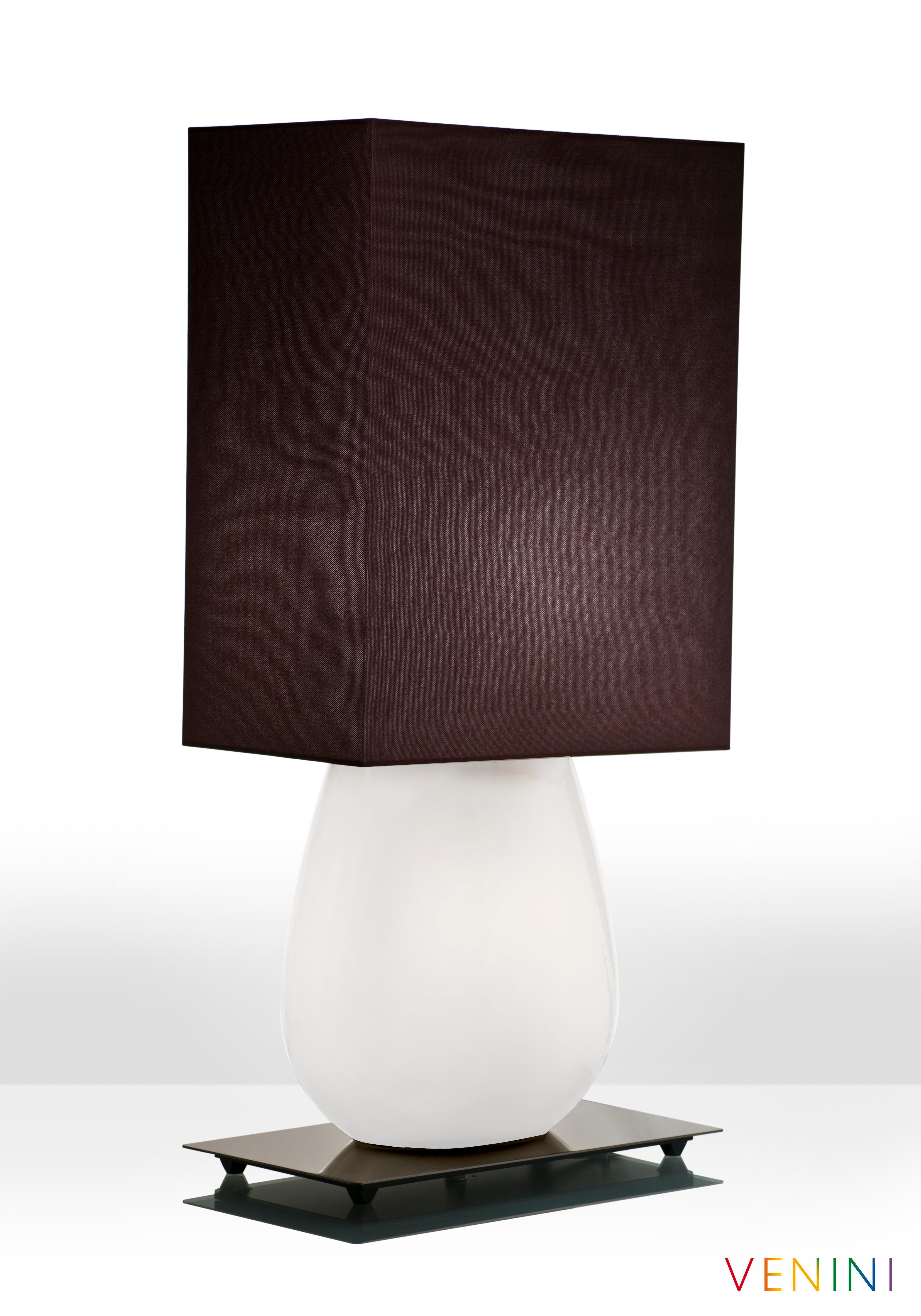 Modern Venini Sultani Large Table Light in Milk White by Leonardo Ranucci