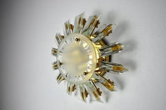 Lampe murale soleil Venini, verre Triedri, Italie, 1970