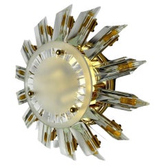 Venini Sun Wall Lamp, Triedri Glass, Italy, 1970 Venini Sun Wall Lamp, Triedri Glass, Italy, 1970