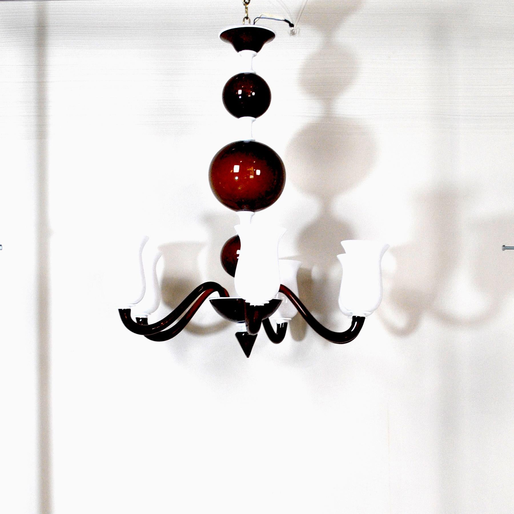Mid-Century Modern Venini Suspension Lamp a Variant of Model N. 99.41 Gio Ponti