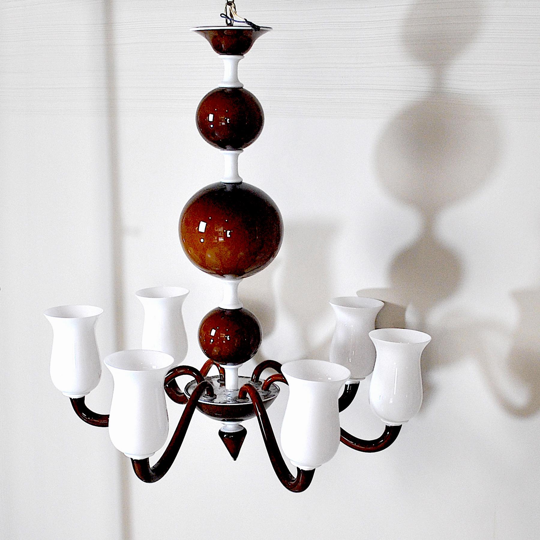 Italian Venini Suspension Lamp a Variant of Model N. 99.41 Gio Ponti