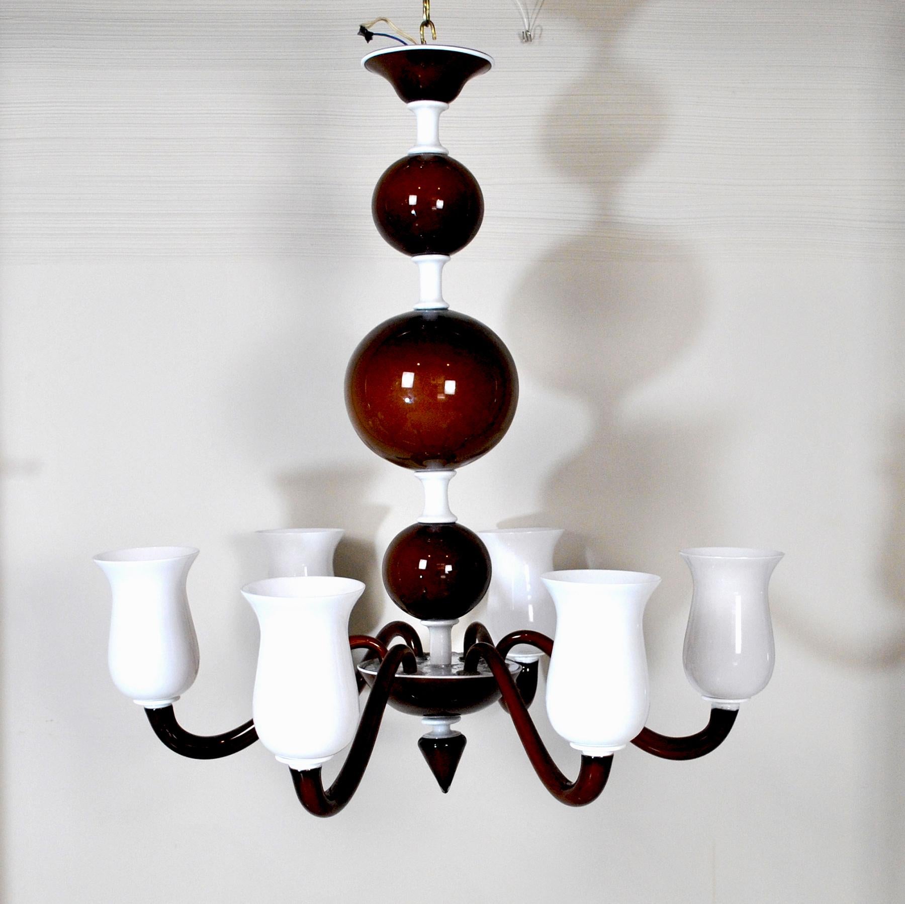Mid-20th Century Venini Suspension Lamp a Variant of Model N. 99.41 Gio Ponti