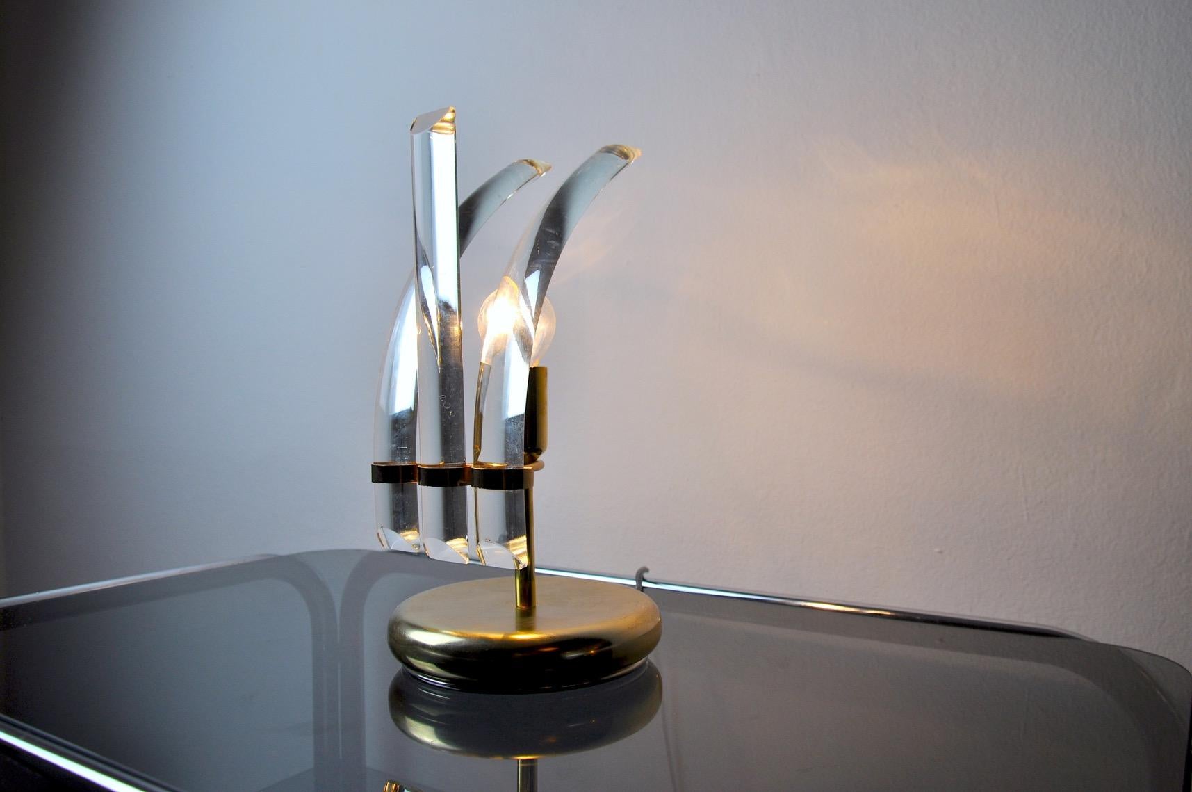 Crystal Venini Table Lamp, 1970, Italy For Sale