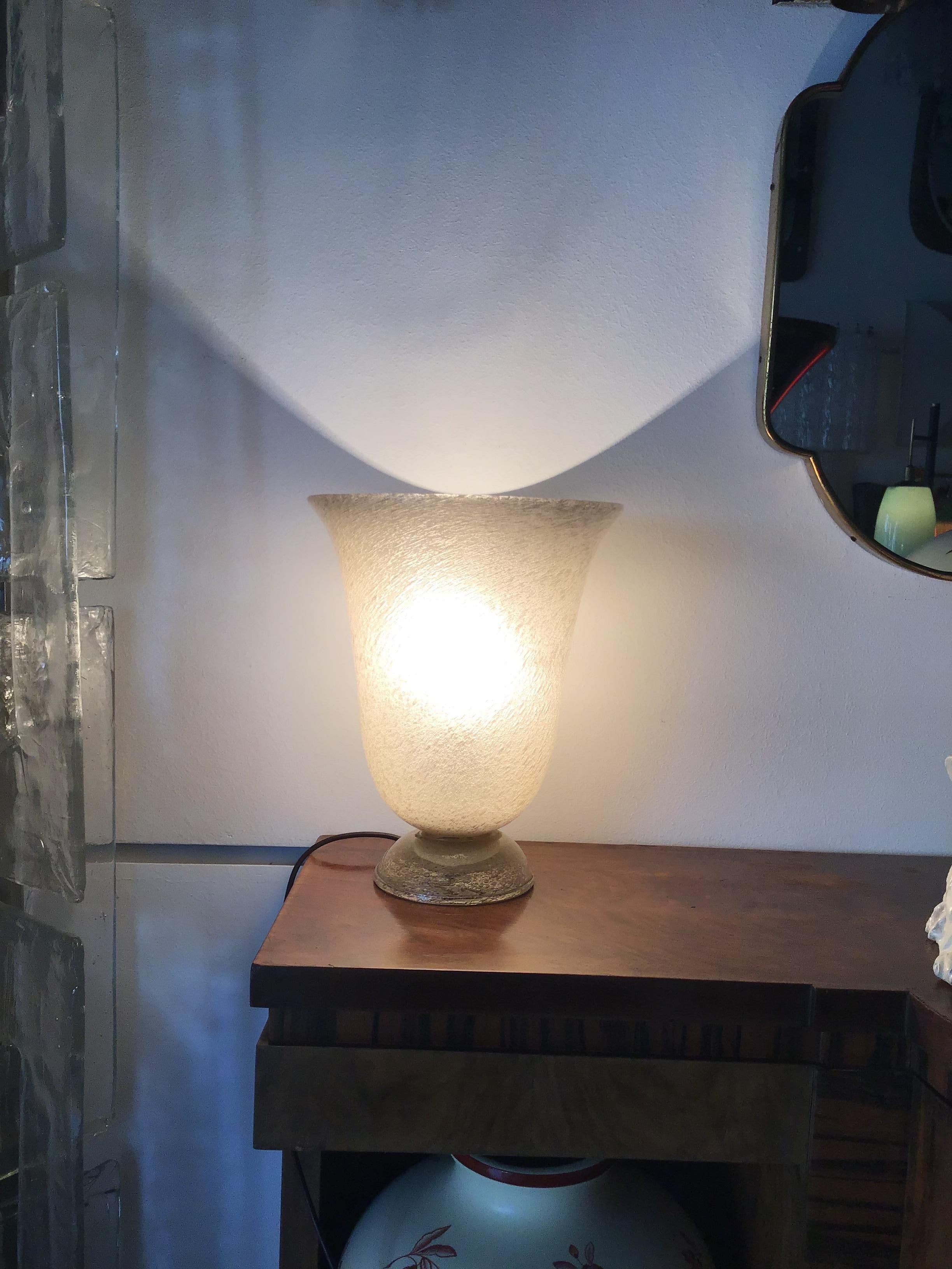 Lampe de bureau Venini en verre de Murano, 1930, Italie Excellent état - En vente à Milano, IT