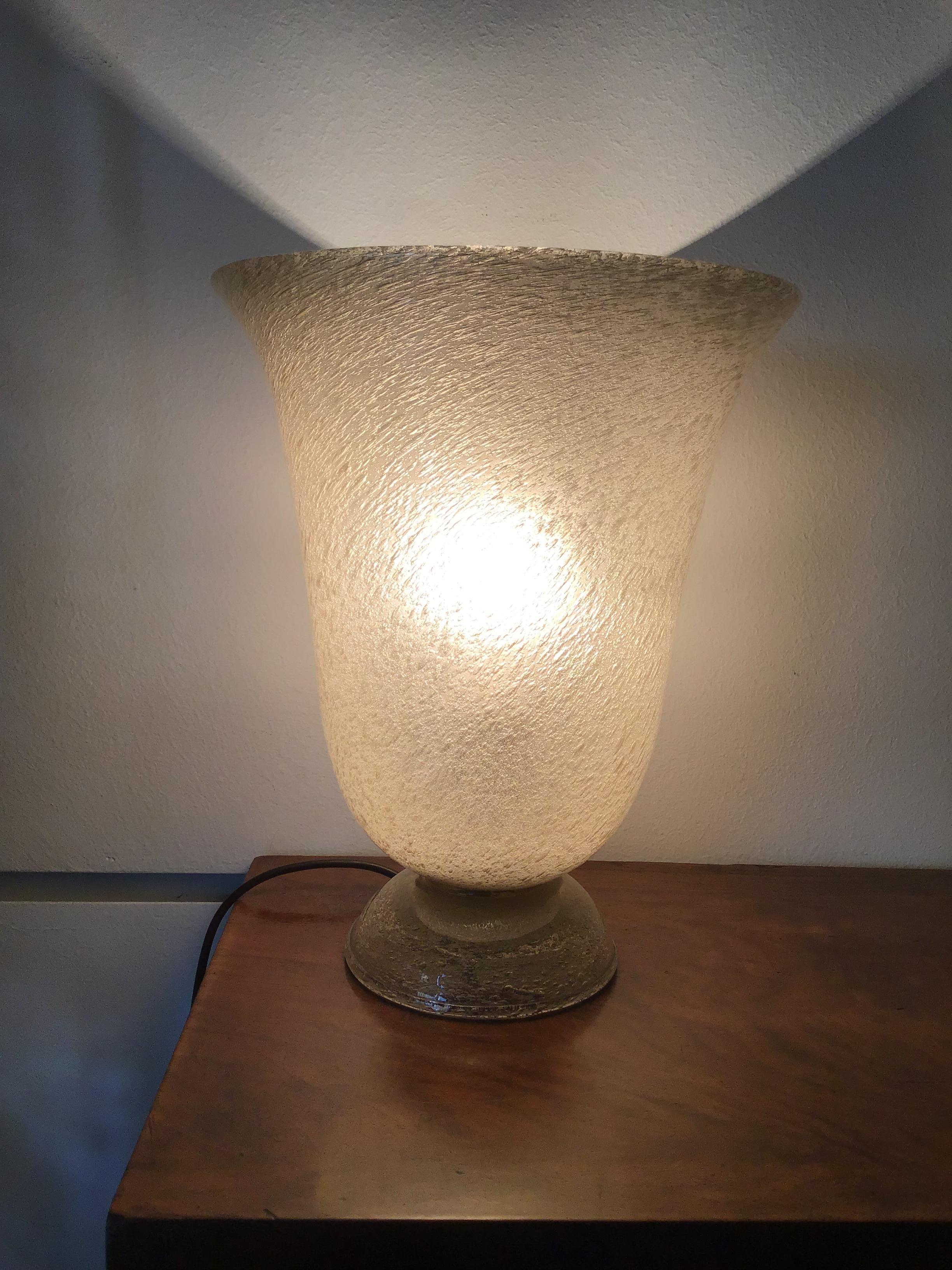 Venini Table Lamp Murano Glass, 1930, Italy In Excellent Condition For Sale In Milano, IT