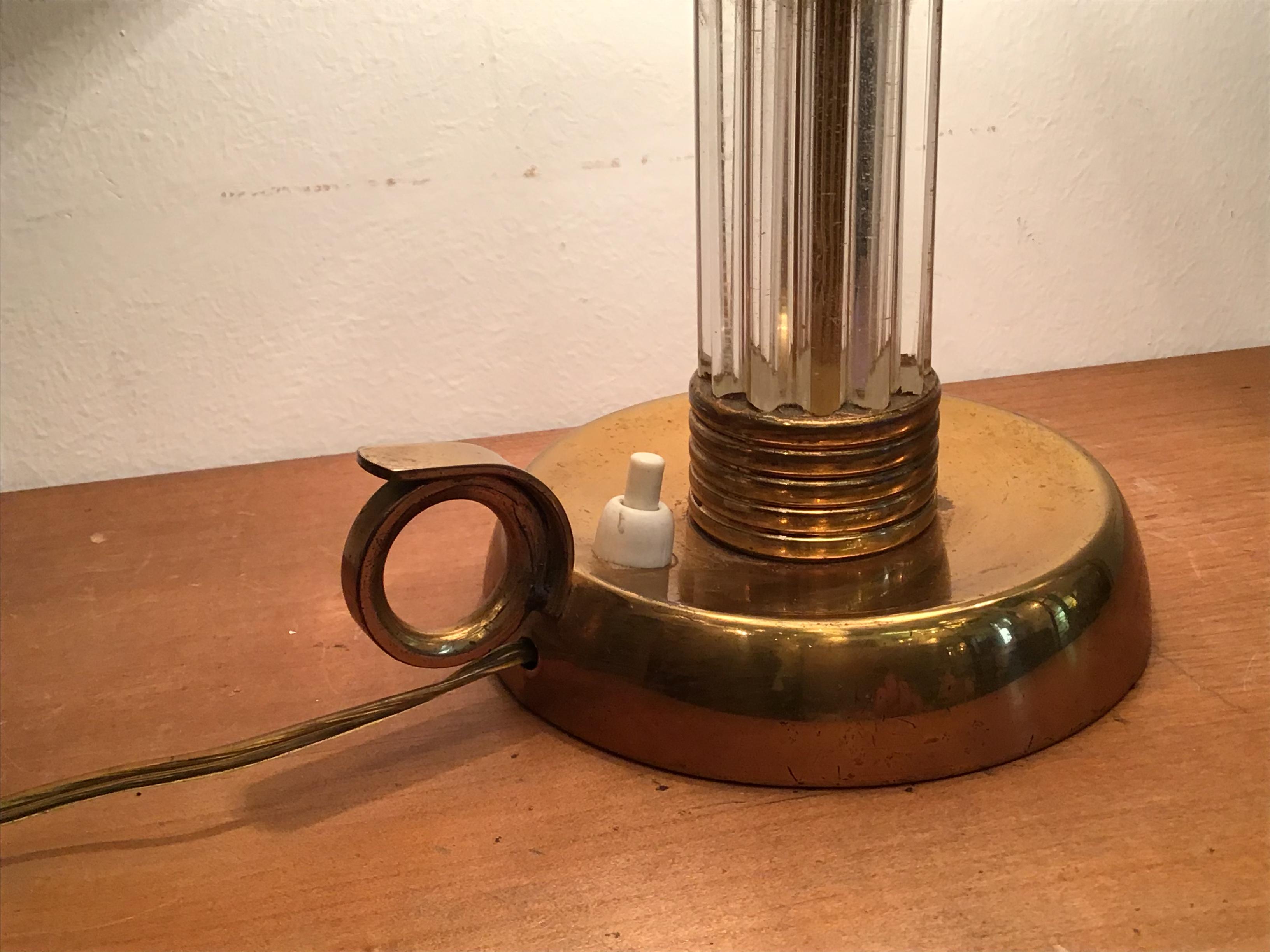 Venini Table Lamp Murano Glass Brass, 1940, Italy 5