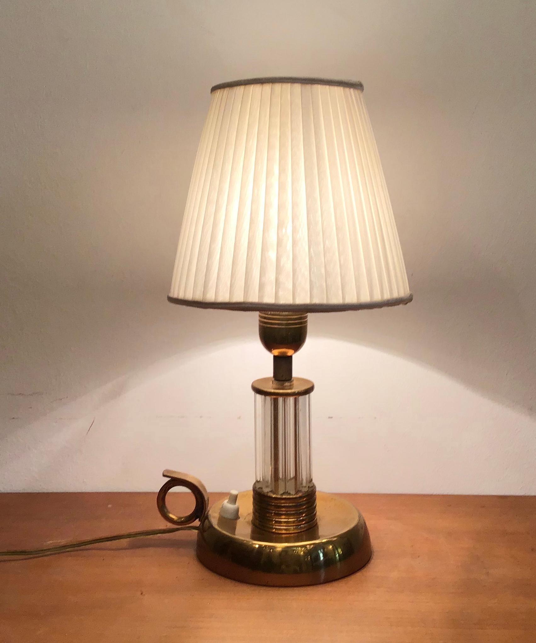Venini table lamp Murano glass brass, 1940, Italy.