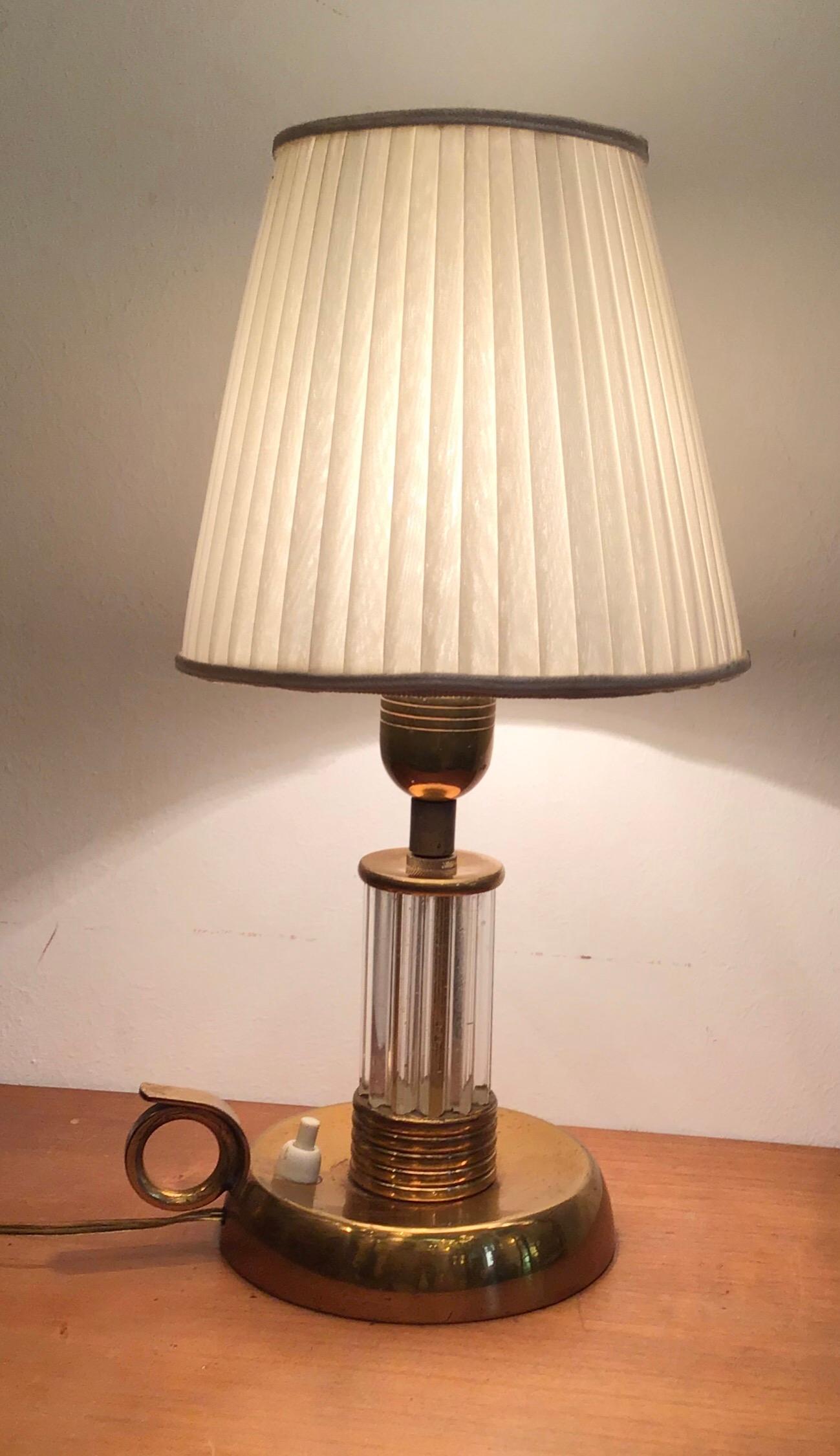 Mid-20th Century Venini Table Lamp Murano Glass Brass, 1940, Italy