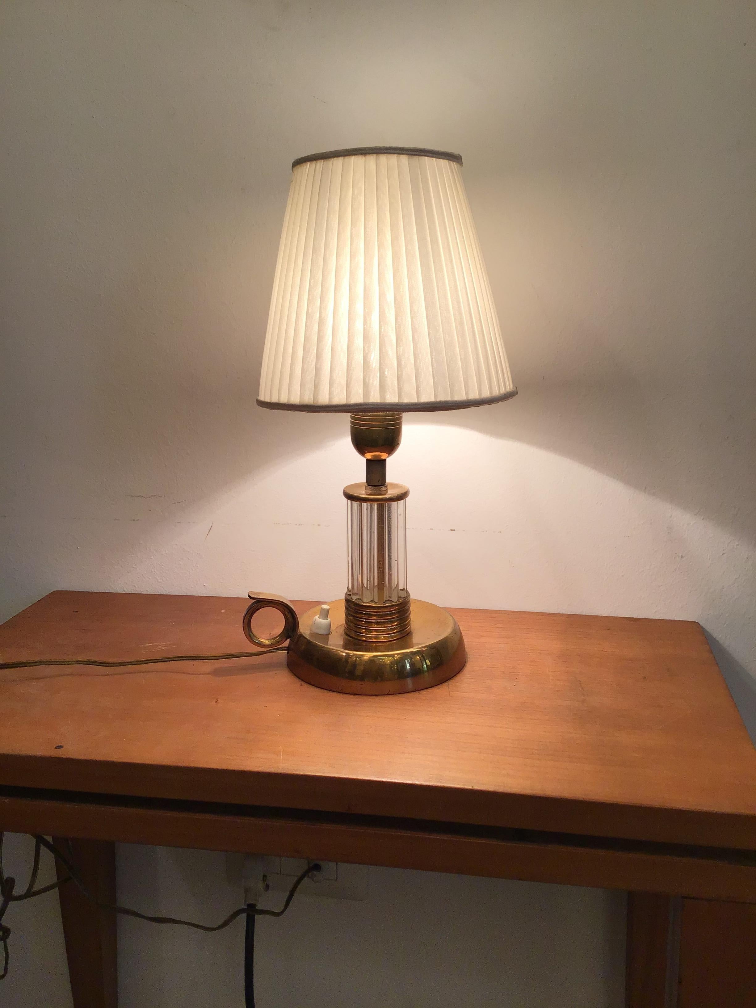Venini Table Lamp Murano Glass Brass, 1940, Italy 1
