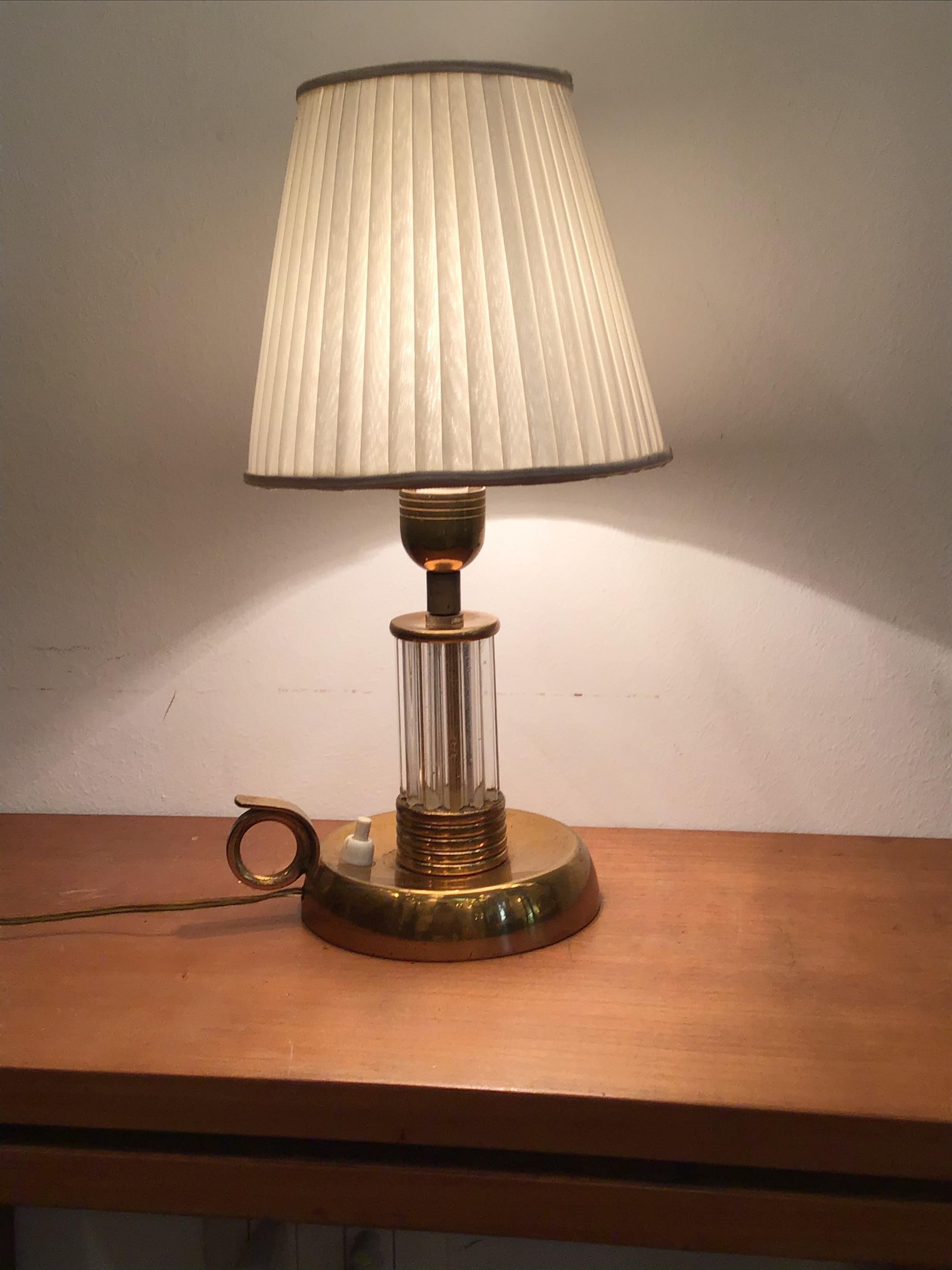 Venini Table Lamp Murano Glass Brass, 1940, Italy 2