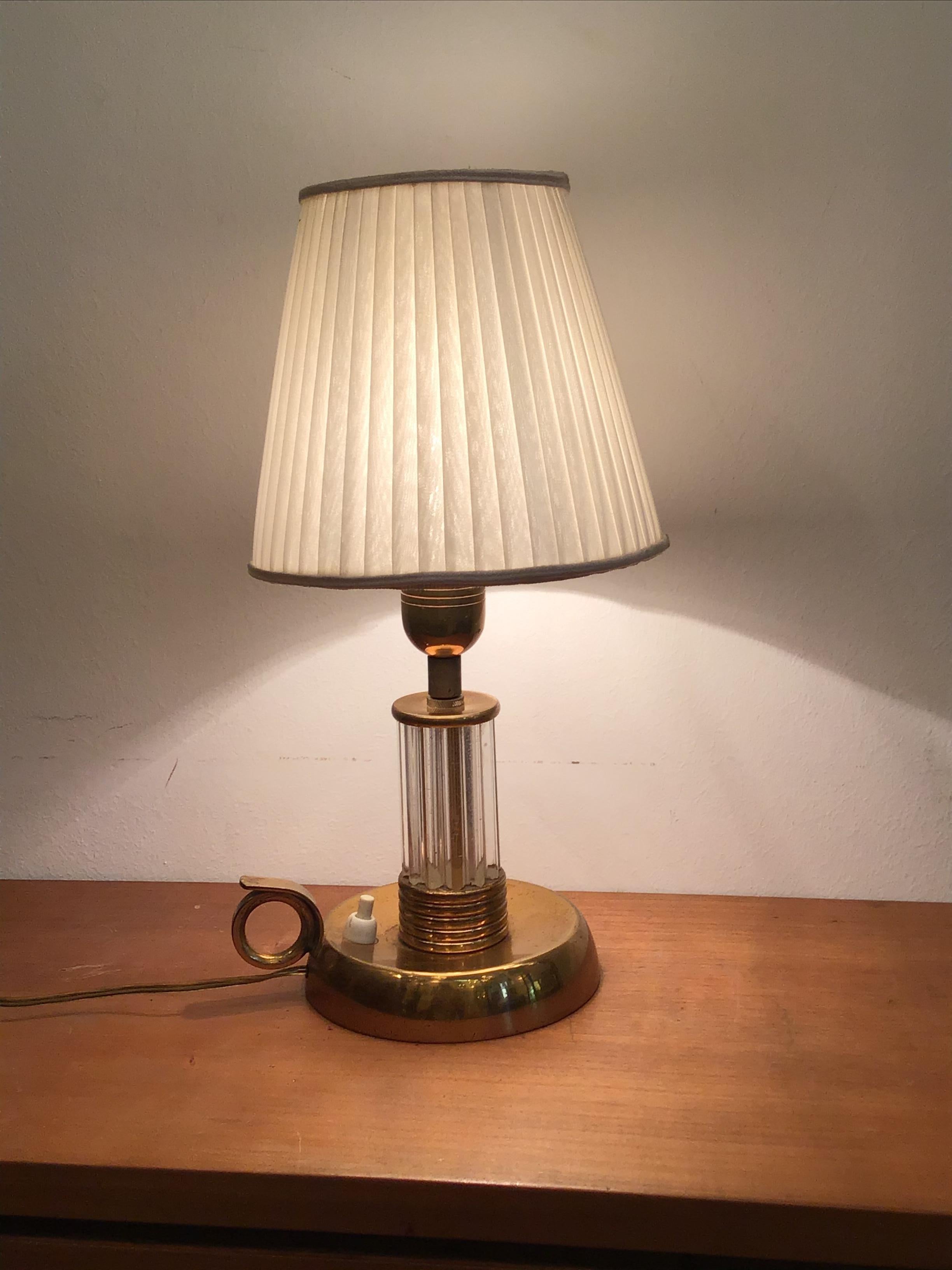 Venini Table Lamp Murano Glass Brass, 1940, Italy 3