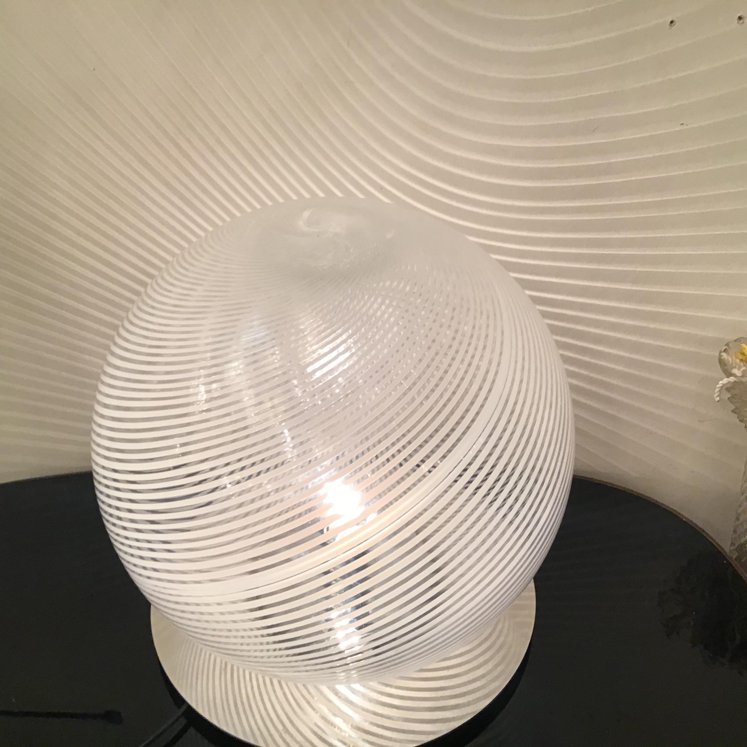Venini Table Lamp Murano Glass Metal Crome 1960 Italy For Sale 5