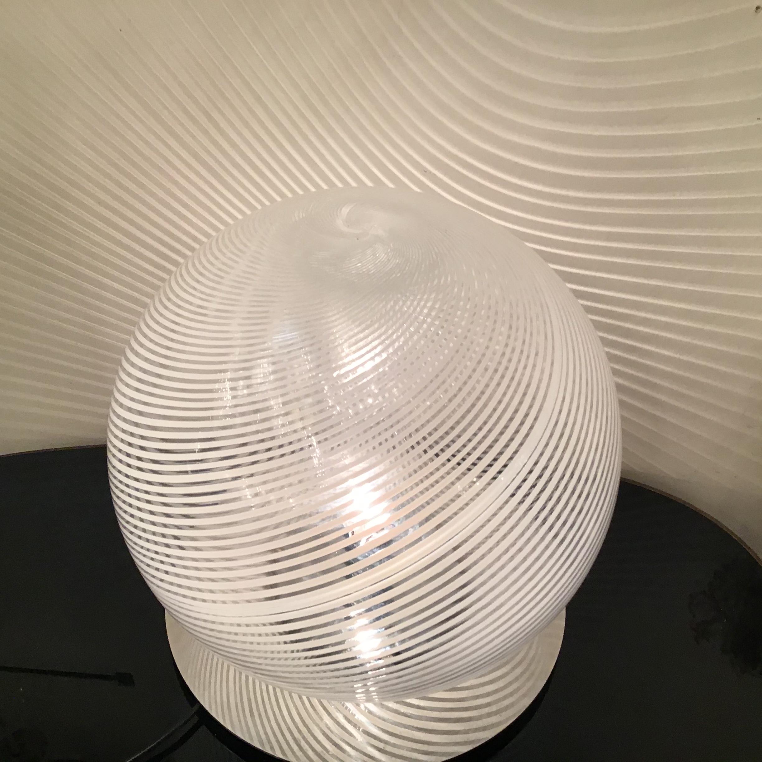 Venini-Tischlampe aus Muranoglas und Metall, Crome, Italien, 1960 im Angebot 6