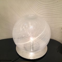 Venini Lámpara de Sobremesa Cristal de Murano Metal Cromado 1960 Italia