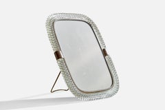 Venini, Table Mirror, Murano Glass, Brass, Mirror Glass, Italy, 1940s