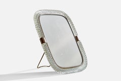 Used Venini, Table Mirror, Murano Glass, Brass, Mirror Glass, Italy, 1940s