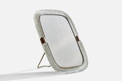 Venini-Tischspiegel, Muranoglas, Messing, Spiegelglas, Italien, 1940er Jahre