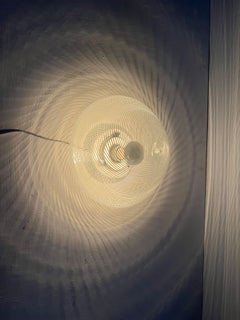 Venini, 'Tessuto' Technique Flush Mount in Murano Glass, circa 1980