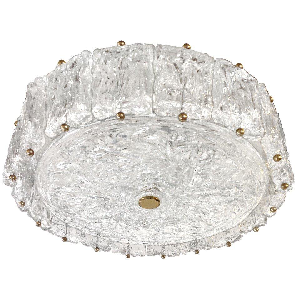 Venini Textured Glass Fixture In Excellent Condition For Sale In New York, NY