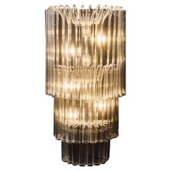 Apliques de pared Venini de tres niveles con tubos de cristal transparente