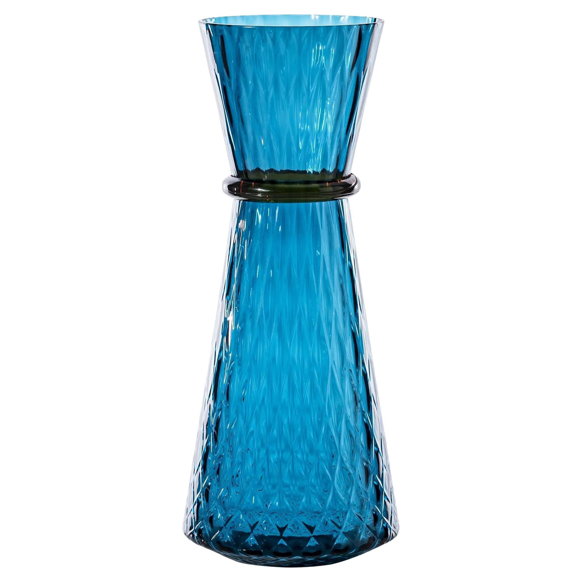Venini Tiara 706.66 Ambra/Orizzonte - Glass Vase - Francesco Lucchese - Damiani For Sale