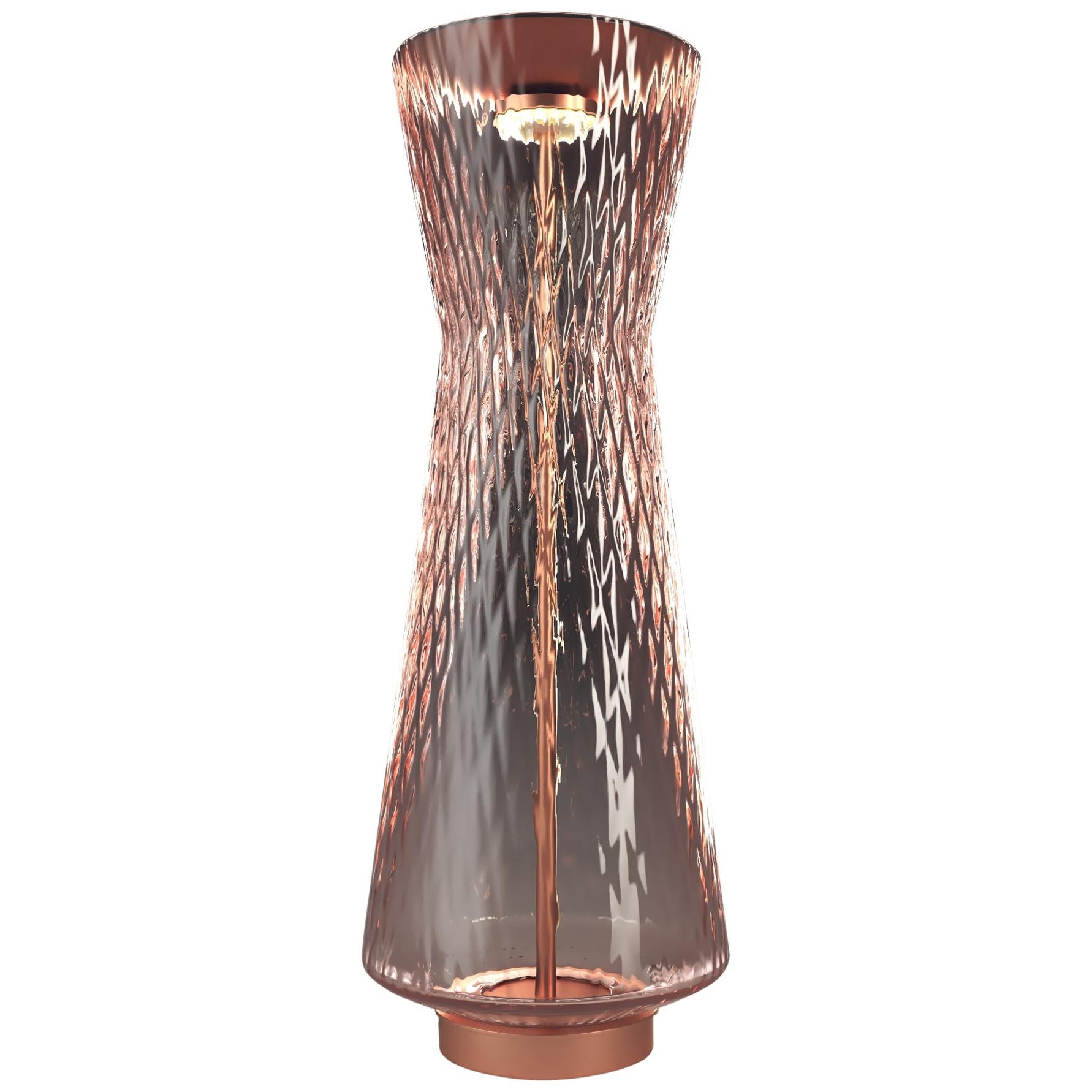 Venini Tiaraluce Large Table Light in Light Pink by Francesco Lucchese