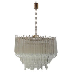 Vintage Venini, Tiered Glass Chandelier, Italy, 1970s 