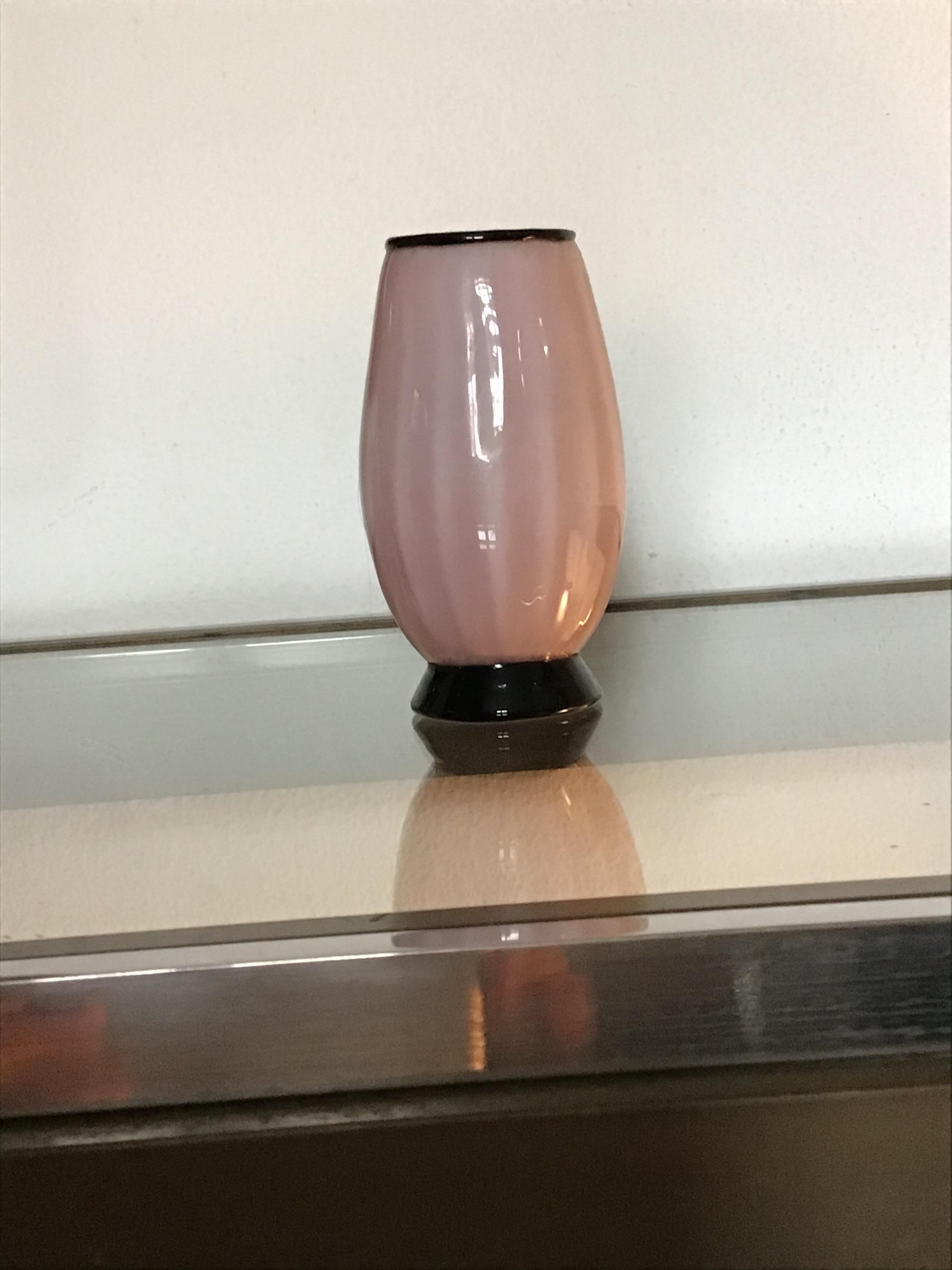 Italian Venini Tommaso Buzzi Jacketed Glass Vase, 1950, Italy For Sale