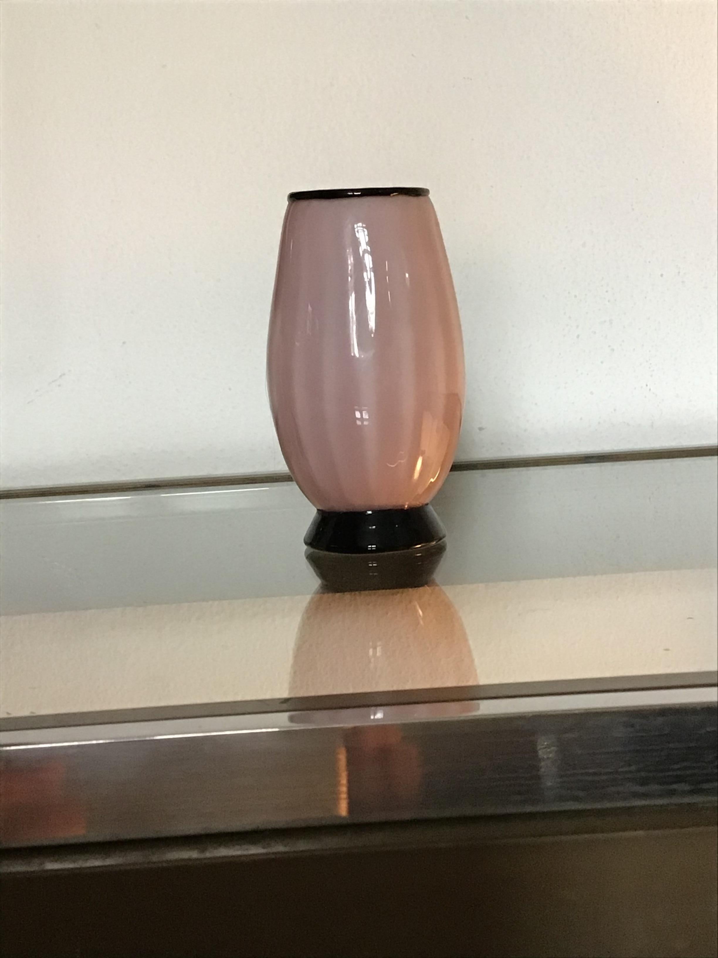 Mid-20th Century Venini Tommaso Buzzi Jacketed Glass Vase, 1950, Italy For Sale