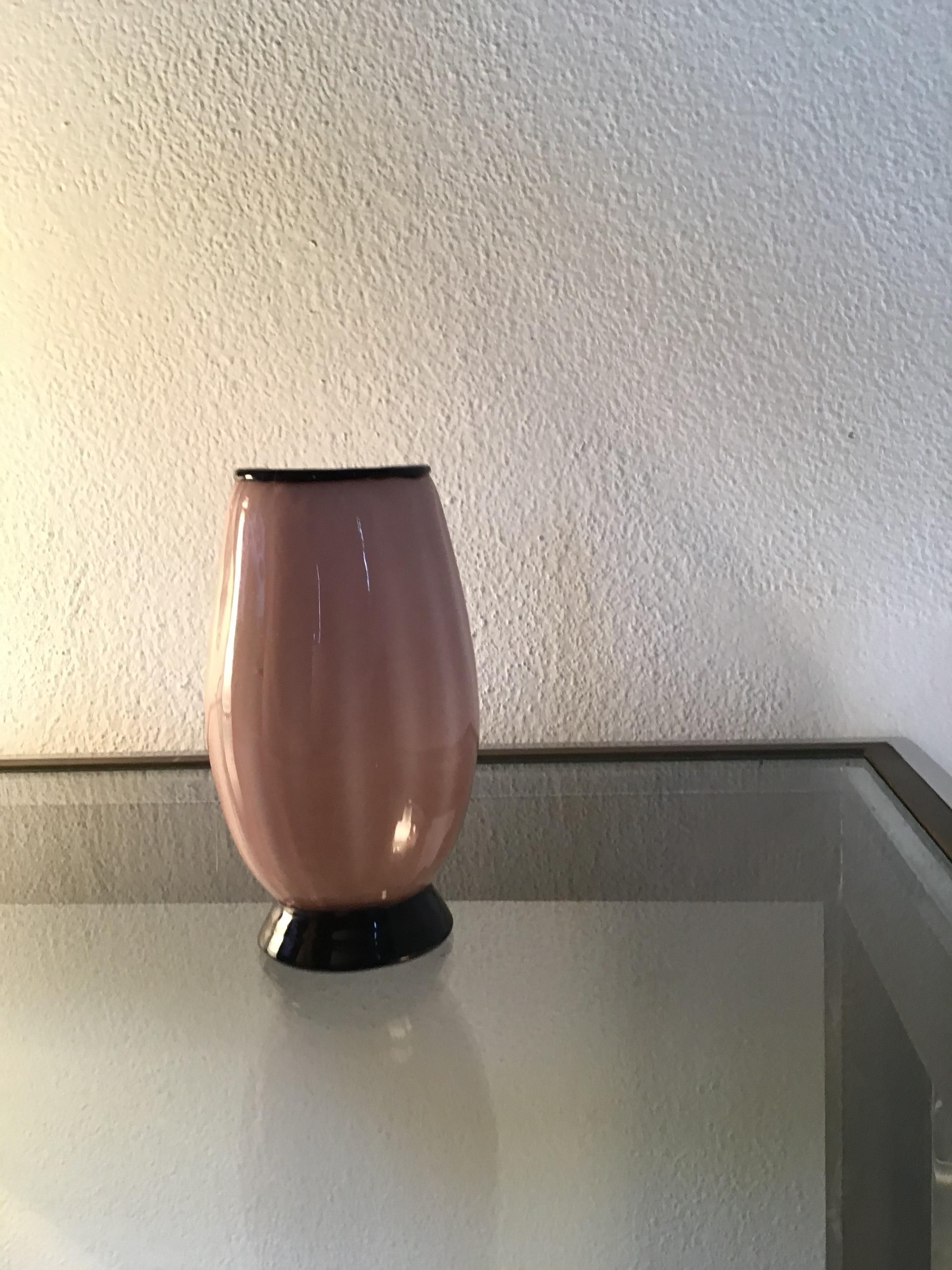 Murano Glass Venini Tommaso Buzzi Jacketed Glass Vase, 1950, Italy For Sale
