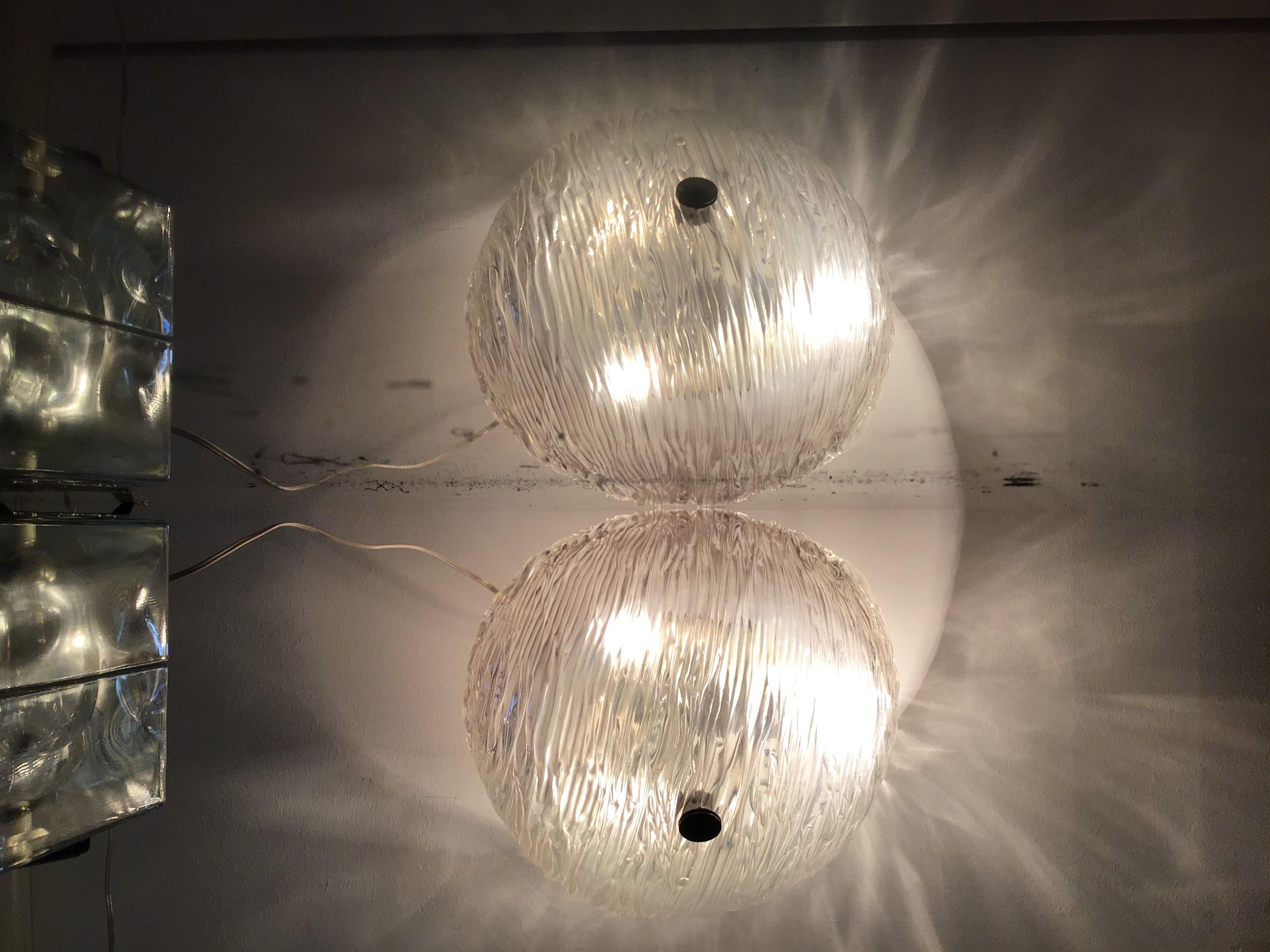 Plafonnier/applique en verre de Murano en laiton de Venini Toni Zuccheri, 1950, Italie en vente 4