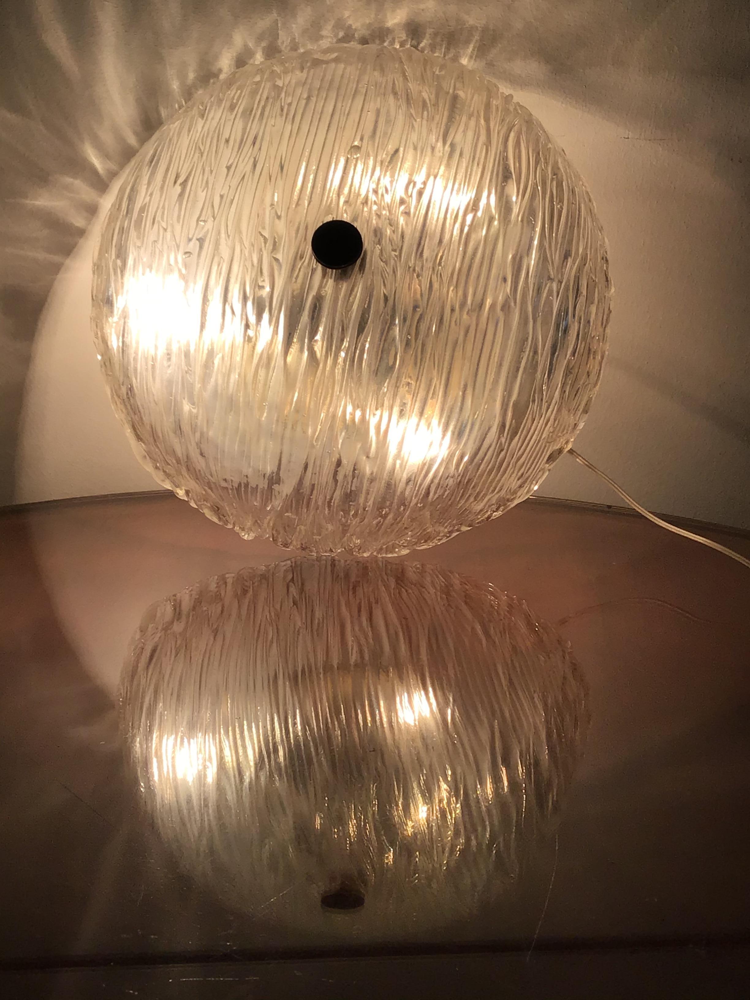Plafonnier/applique en verre de Murano en laiton de Venini Toni Zuccheri, 1950, Italie en vente 11