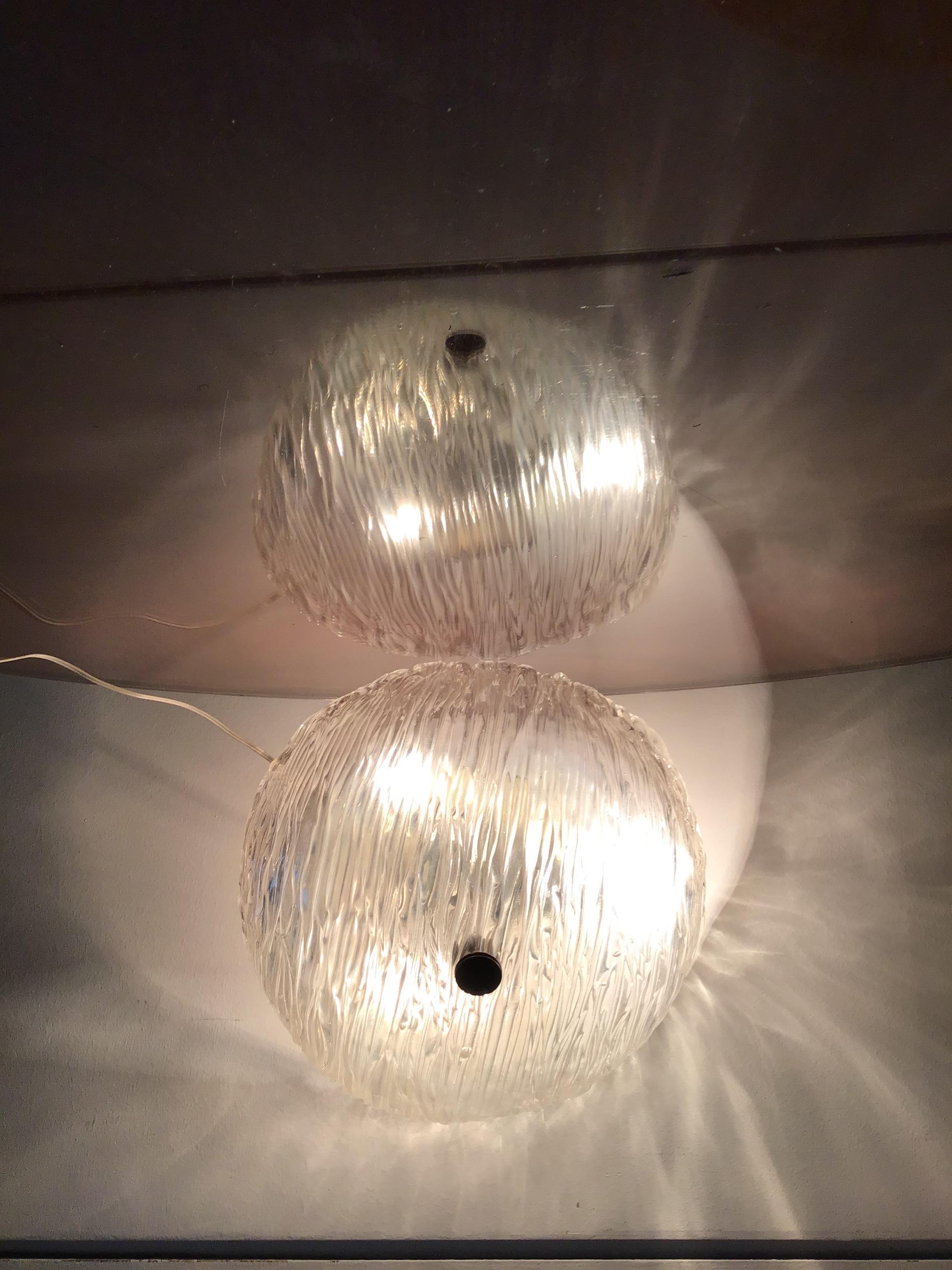 Autre Plafonnier/applique en verre de Murano en laiton de Venini Toni Zuccheri, 1950, Italie en vente