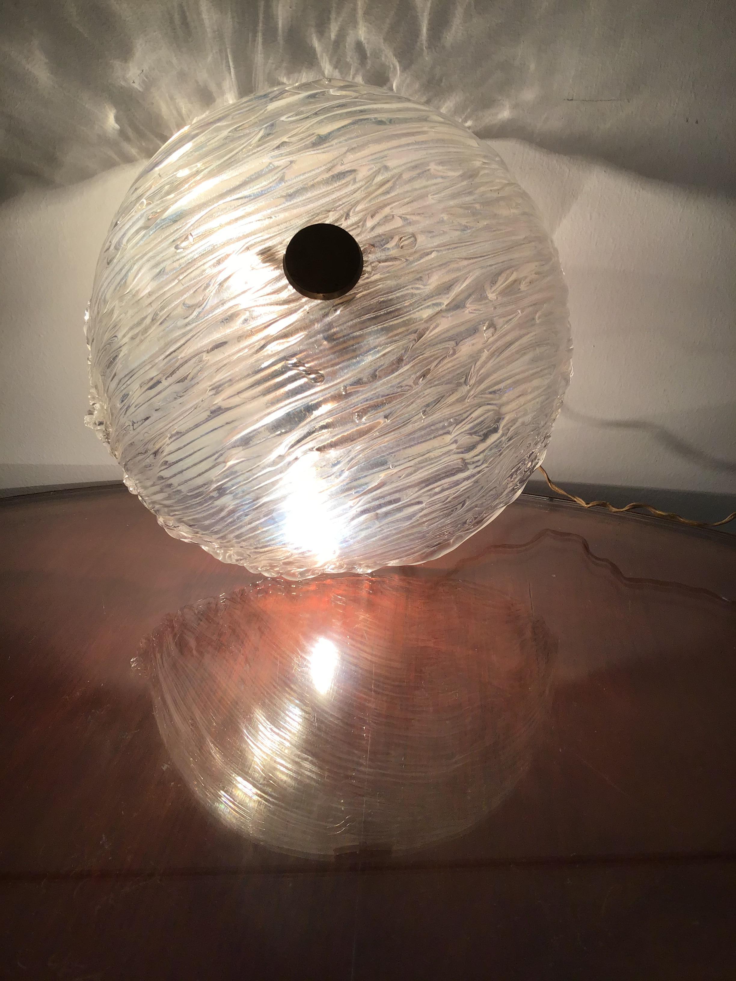 Venini Toni Zuccheri Ceiling Light /Scones Murano Glass Iridescent, 1950, Italy For Sale 2