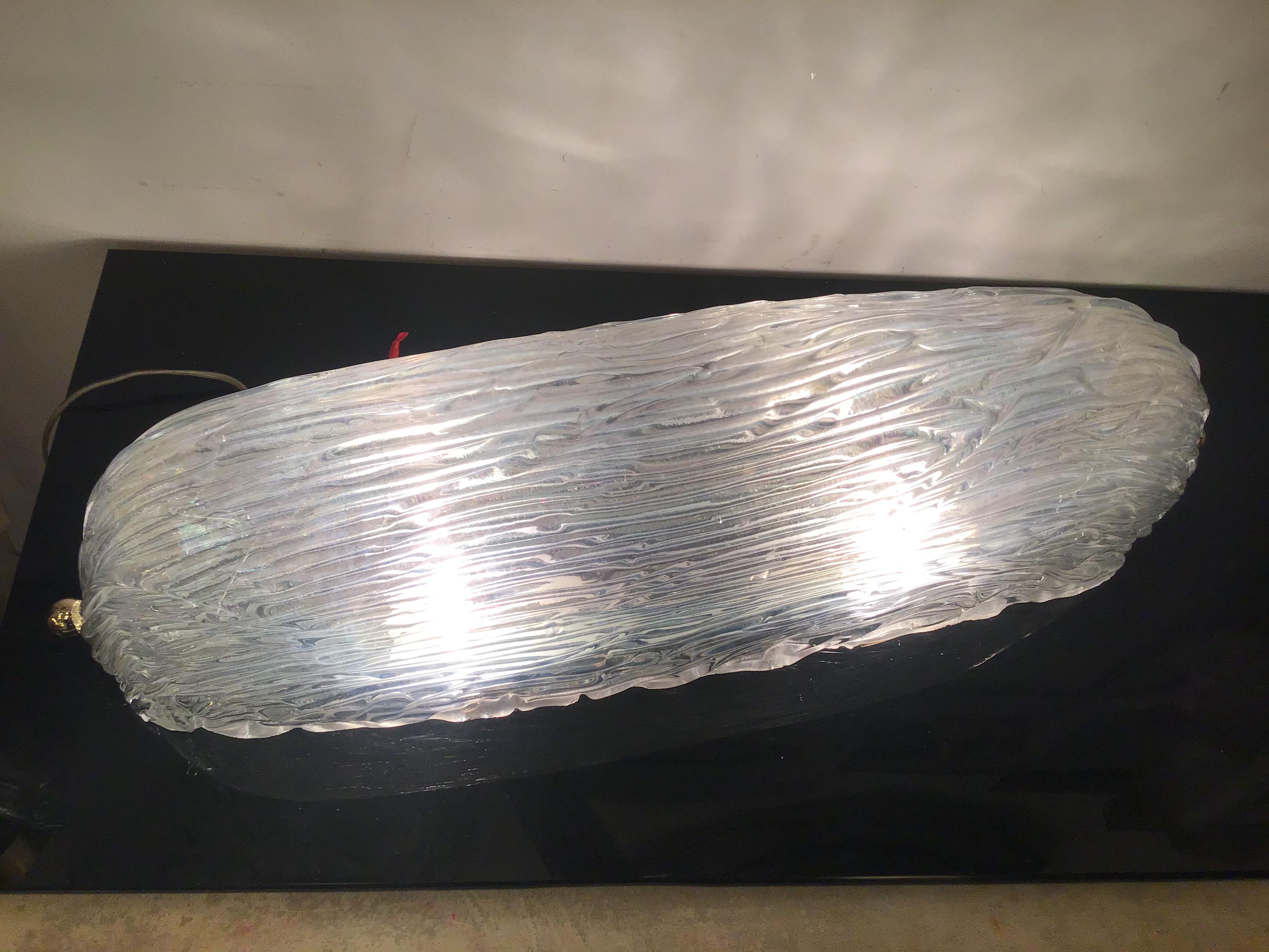 Venini Toni Zuccheri Ceilling Light Sconces Murano Glass Brass Metal 1950 Italy For Sale 7
