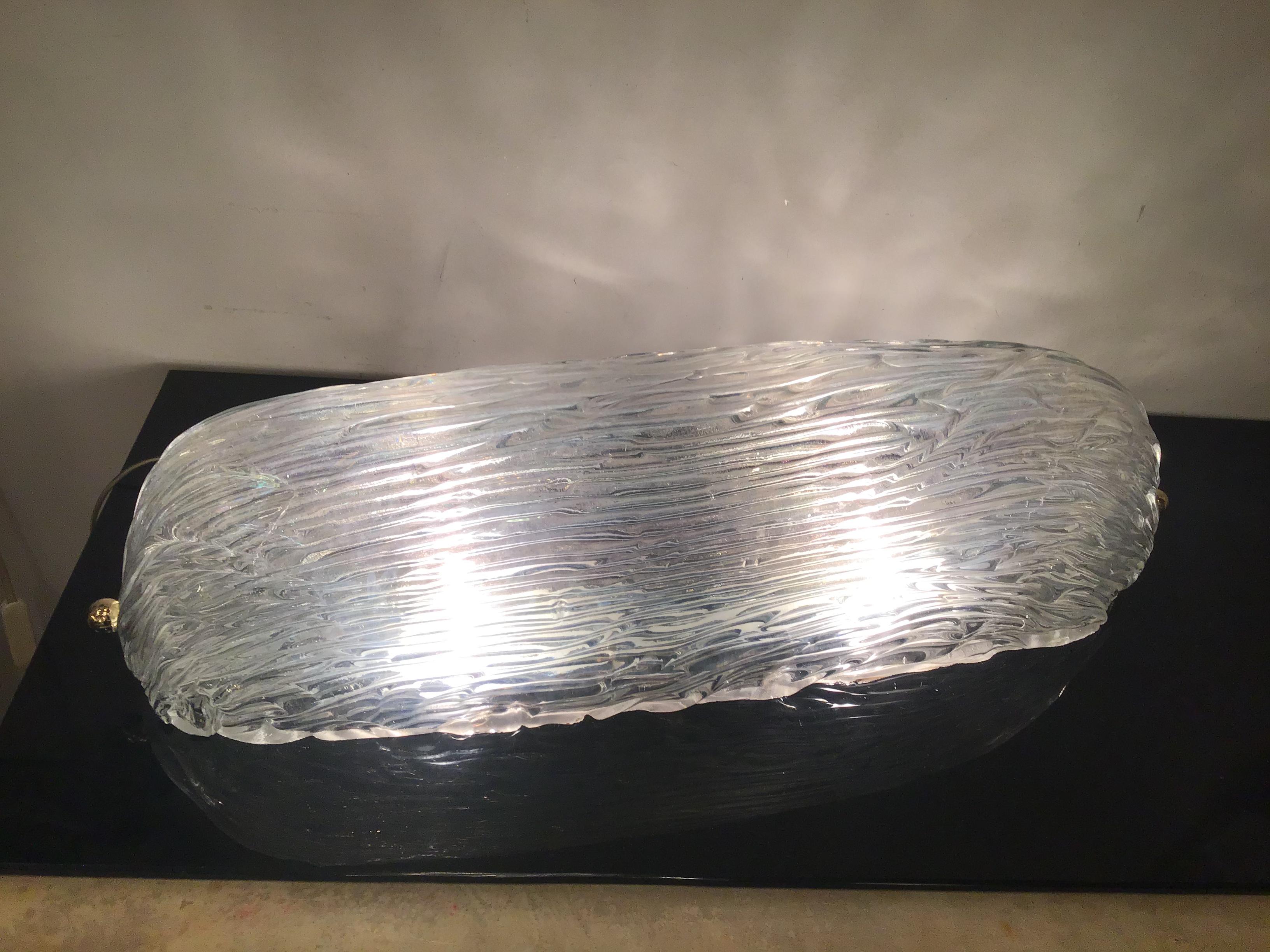 Venini Toni Zuccheri Ceilling Light Sconces Murano Glass Brass Metal 1950 Italy For Sale 11