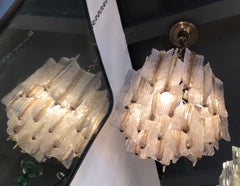 Venini Toni Zuccheri Chandelier Murano Glass Brass 1950 Italy